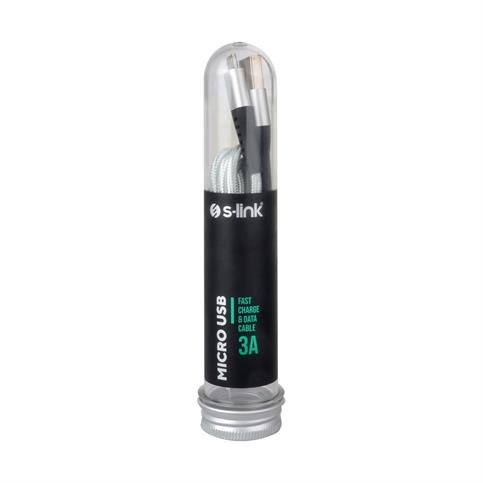 S-Link SL-STM55M 3A Fast Şarj Micro Usb Gri Data + Sarj Kablosu