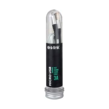 S-Link SL-STM55M 3A Fast Şarj Micro Usb Gri Data + Sarj Kablosu