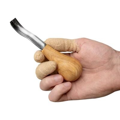 BeaverCraft P8A/14 Avuç İçi Kısa Eğri Oluklu Ahşap Oyma Iskarpelası, 14 mm