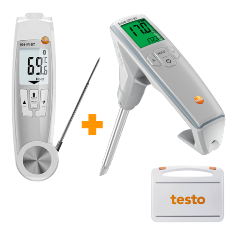 Testo 270 BT + 104-IR BT Kızartma Yağı Kalite Ve Sıcaklık Ölçüm Seti