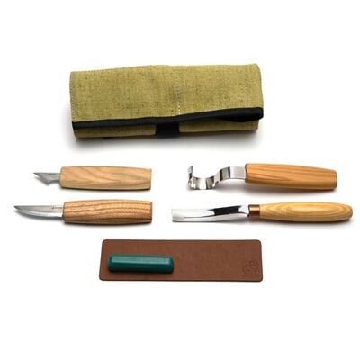 BeaverCraft S49 Kaşık Oyma ve Detay Oyma El Aletleri Seti, 4 Parça