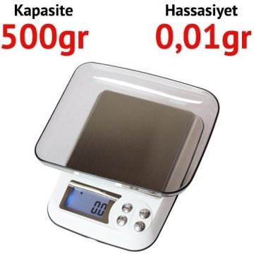 DM3-500 Mini Hassas Terazi Hassasiyet 0,01 g. Max: 500 gr.