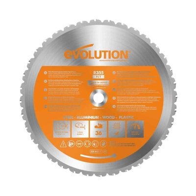 Evolution R355TCT-36MS Çoklu Malzeme için Daire Testere Bıçağı, 355mm