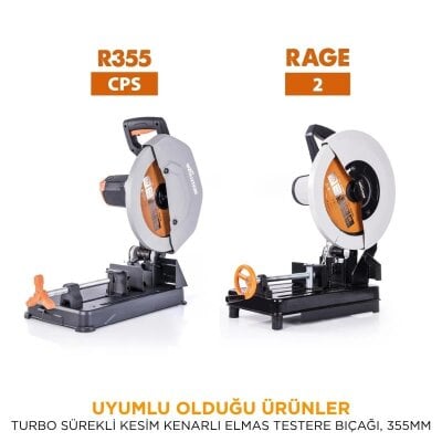 Evolution RAGEBLADE355DIAMOND Elmas Testere Bıçağı, 355mm