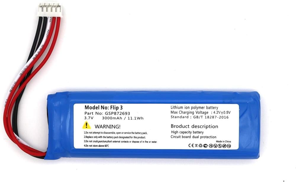 Sertec JBL Flip 3 uyumlu 3.7v 3000 mah Soketli Batarya