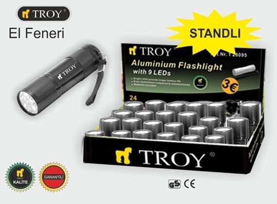 TROY 28093 El Feneri (24 Adet, Standlı)