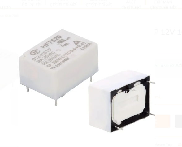 HF7520-012-HSTP 12V 16A Ütü Rölesi