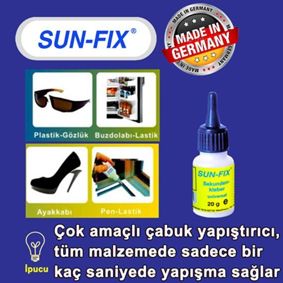 SUN-FIX Çabuk Yapıştırıcı SEKUNDEN KLEBER