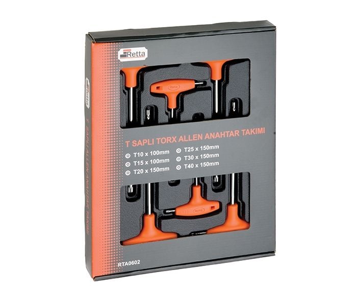 Retta 6 Adet T Saplı Delikli Torx Anahtar Takımı