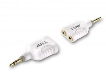 1x 3,5mm Erkek - 2x 3,5mm Dişi Stereo Adaptör Beyaz 90098