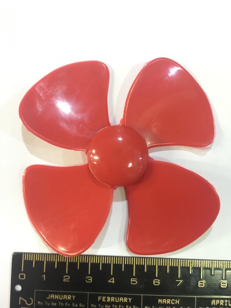 Motor Pervanesi 4 Kanatlı Büyük Boy Kırmızı 10cm