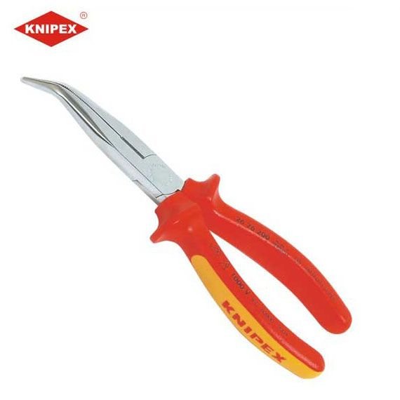 KNIPEX 26 27 200 Kesicili Yassı Yuvarlak Kargaburun, 1000V İzolasyonlu (200mm)