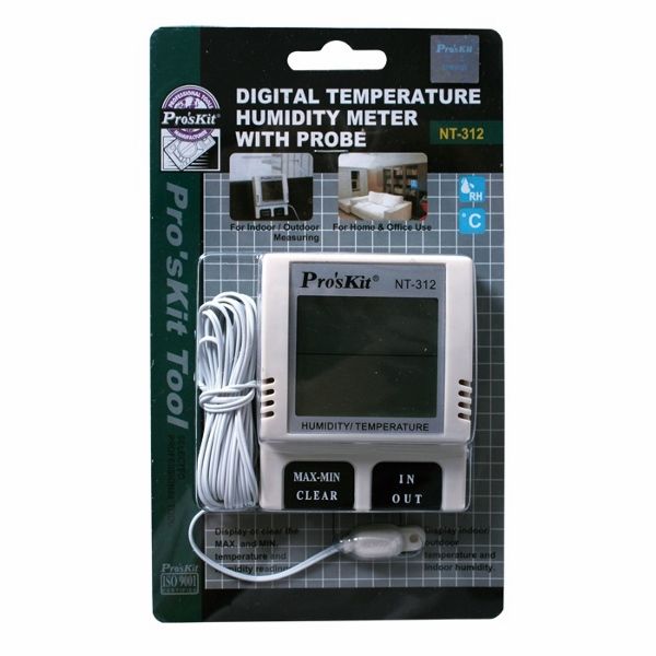 Proskit NT-312 Digital Sıcaklık Nem Ölçer (Problu)