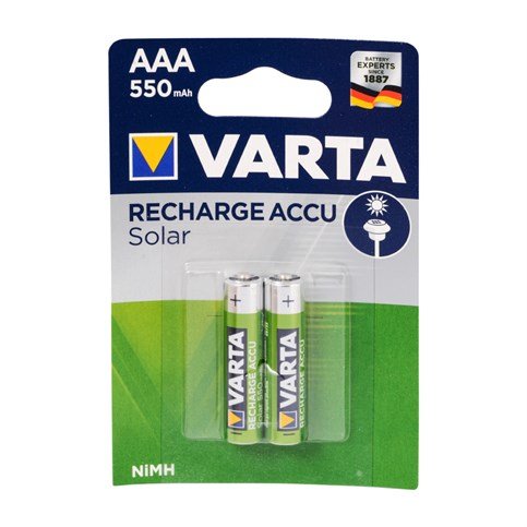 Varta 56733 Solar Accu AAA 550 Mah İnce Kalem Pil 2Li Blister