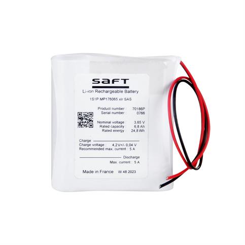 Saft 1S1P INT176065-XLR SAS - Koruma Devreli Li-İon Şarjlı Pil
