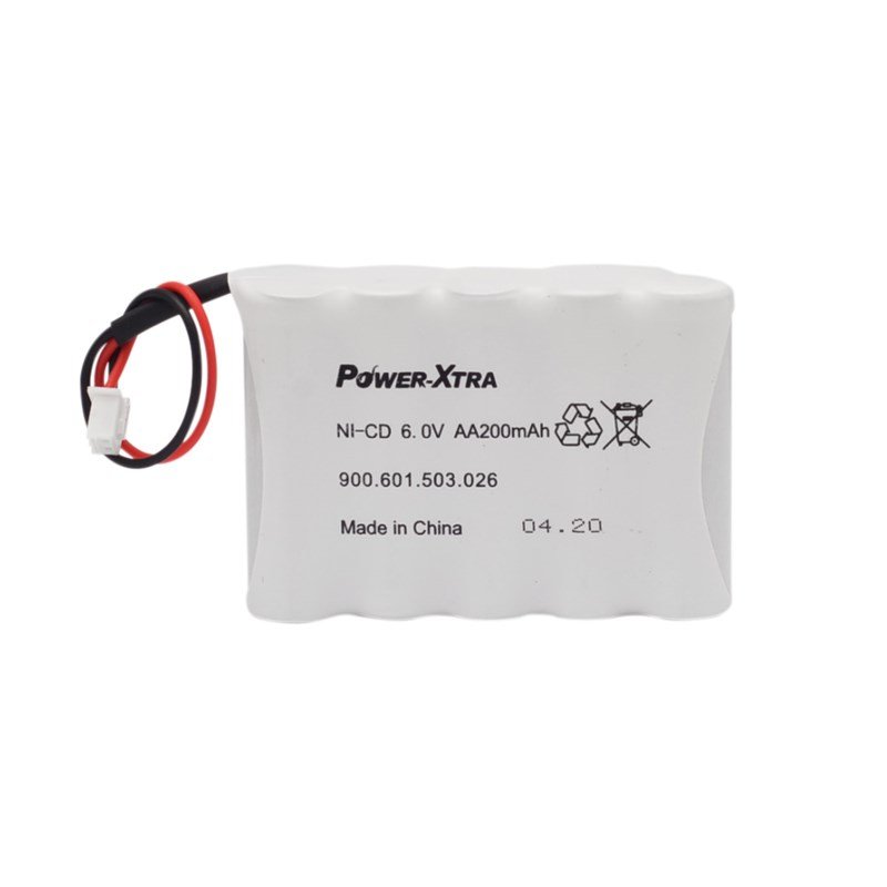 Power-Xtra 5S1P - 6.0V 200 Mah AA Size Ni-Cd Şarjlı Pil-Batarya -Soketli