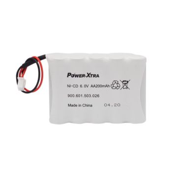 Power-Xtra 5S1P - 6.0V 200 Mah AA Size Ni-Cd Şarjlı Pil-Batarya -Soketli