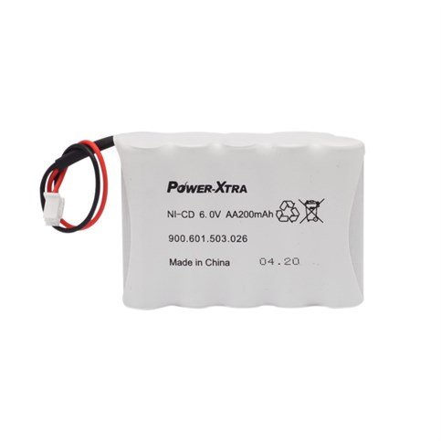 Power-Xtra 5S1P - 6.0V 200 Mah AA Size Ni-Cd Şarjlı Pil-Batarya -Soketli