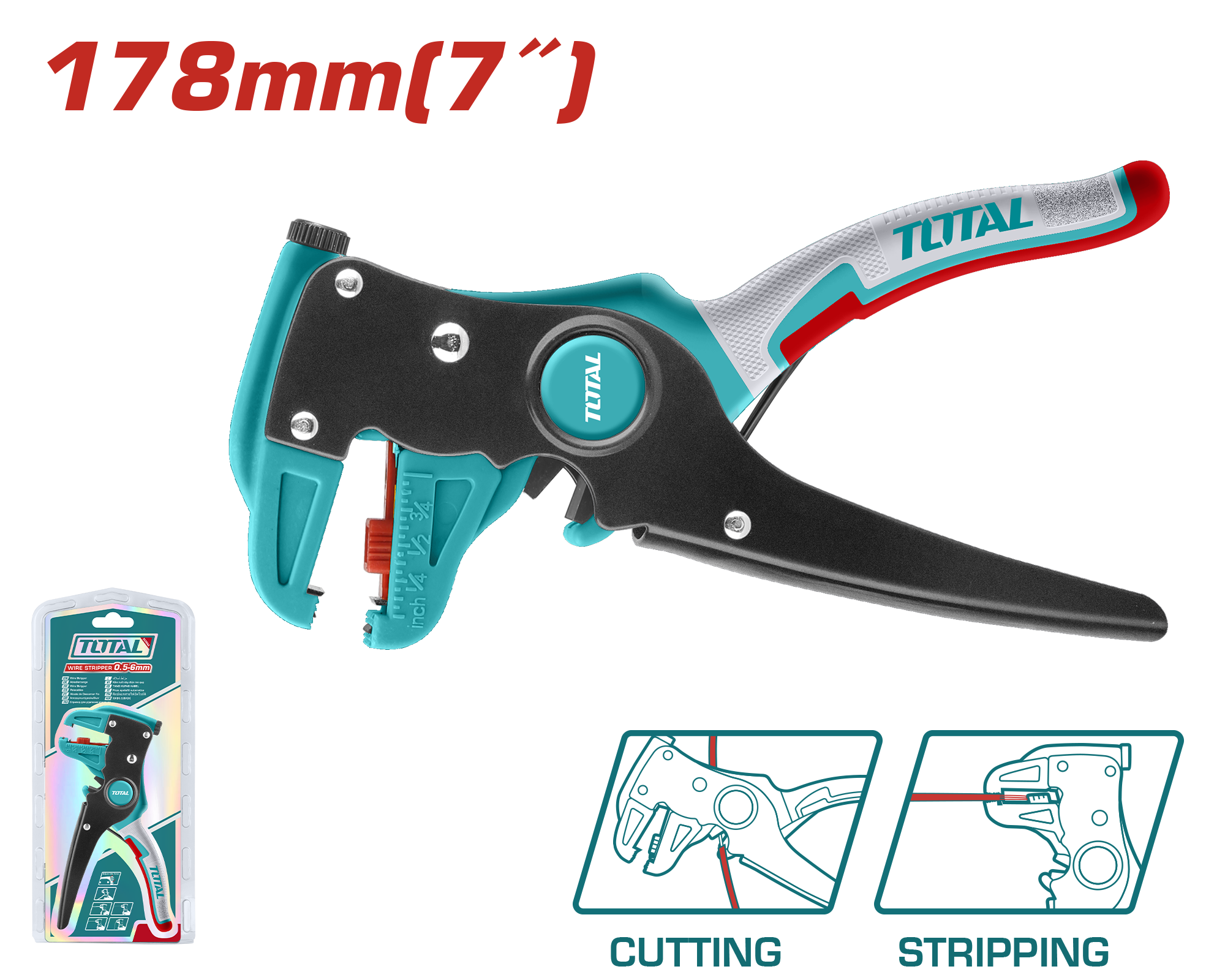 TOTAL  OTOMATİK KABLO SIYIRMA PENSESİ  THT15606