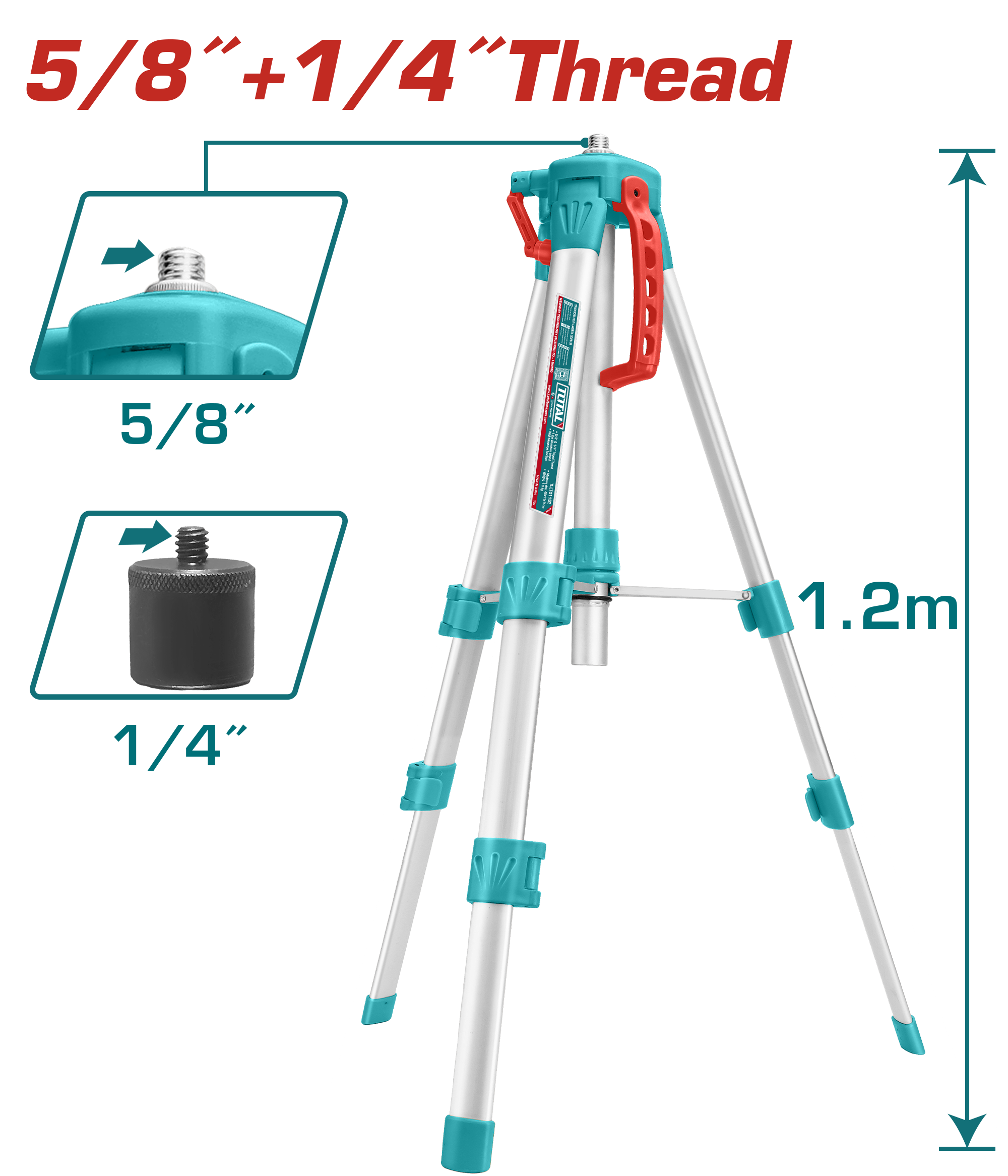 TOTAL 5/8”- 1/4” TRİPOD  TLLT01152