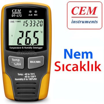 CEM DT-172 Sıcaklık ve Nem Kayıt Cihazı