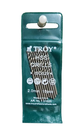 TROY 31020 HSS Matkap Ucu (Ø2,0mm) 1 Set = 10 adet