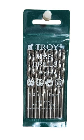 TROY 31040 HSS Matkap Ucu (Ø4,0mm) 1 Set = 10 adet