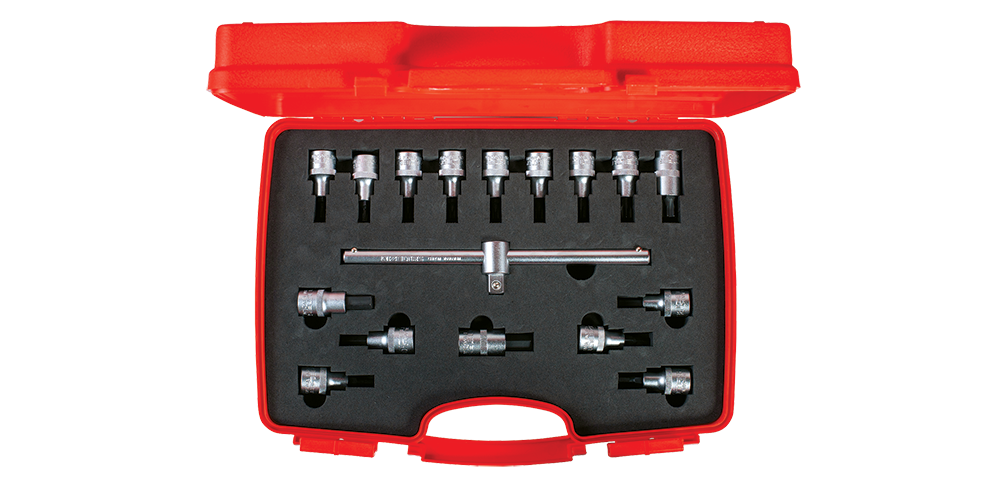 İZELTAŞ   1113 00 6017    1/2” Lokmalı Allen Uç ve Star (Torx®) Uç Takımı (60mm-17 Parça)