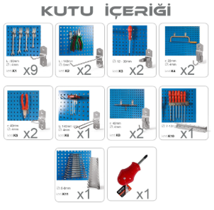 Galvaniz Askı Panosu ve Kanca Seti
