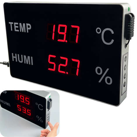 HUATO  HE218A-TH Büyük LED Ekranlı Endüstriyel Sıcaklık ve Nem Ölçer