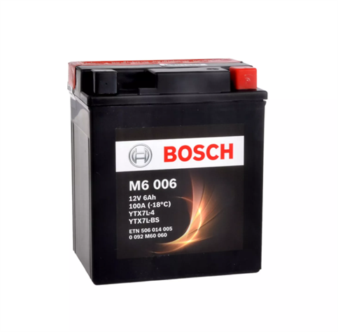 Bosch M6 YTX7L-4 YTX7L-BS 12V 6 Ah Motosiklet Aküsü