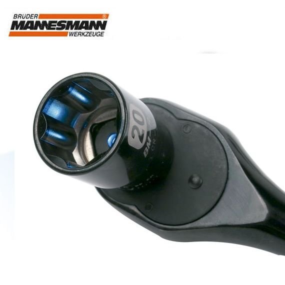 Mannesmann 29755 LED Işıklı Cırcır Kollu, Lokma Anahtar Takımı (94 Parça, Metrik)