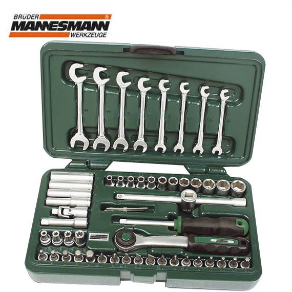 Mannesmann 29096 Profesyonel Lokma Anahtar Takımı (57 Parça, 6.3mm - 1/4'', Metrik)