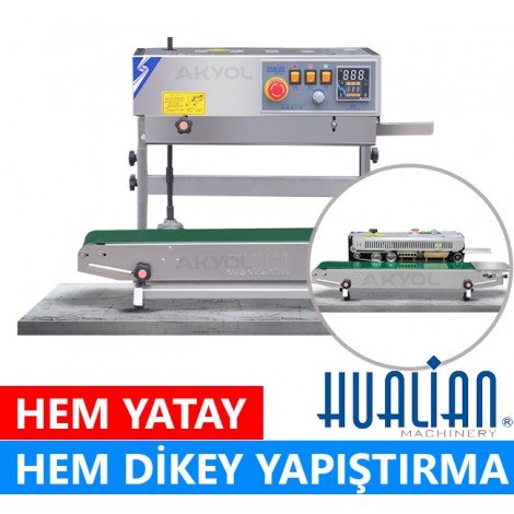 Hualian FRB 770 II Hem YATAY Hem DİKEY Yürüyen Bantlı Otomatik Folyo ve Naylon Yapıştırma Makinası