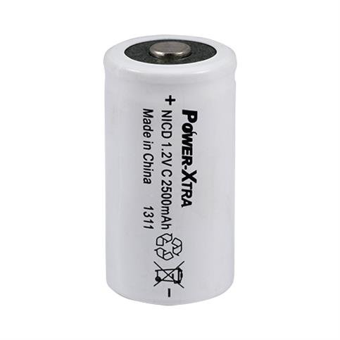 Power-Xtra 1.2V Ni-Cd C Size 2500 Mah PVC Başlı Şarjlı Pil