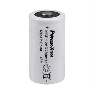 Power-Xtra 1.2V Ni-Cd C Size 2500 Mah PVC Başlı Şarjlı Pil