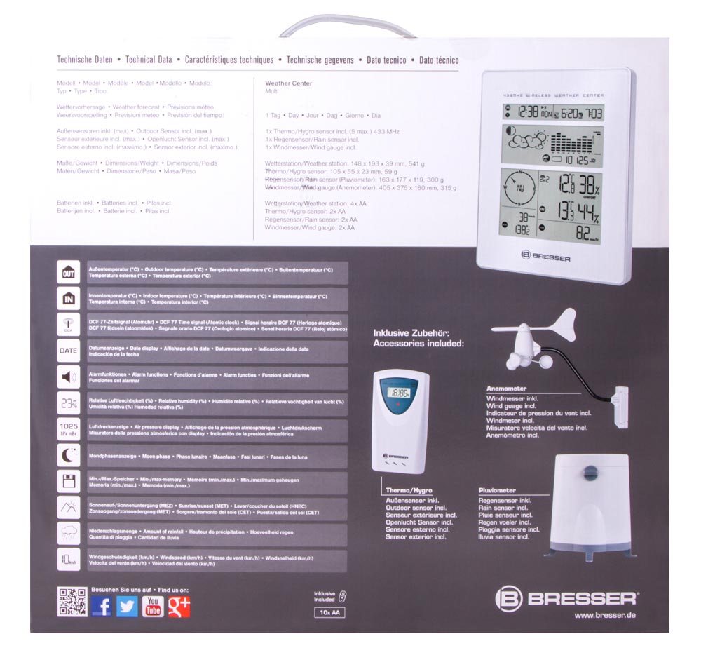 Bresser RC Weather Station, white