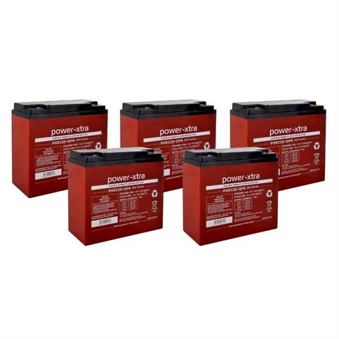Power-Xtra PXEC25-12F6 - 12V 25 Ah Elektrikli Bisiklet Aküsü - F6 - (M6 Bolts) 5 Li Paket