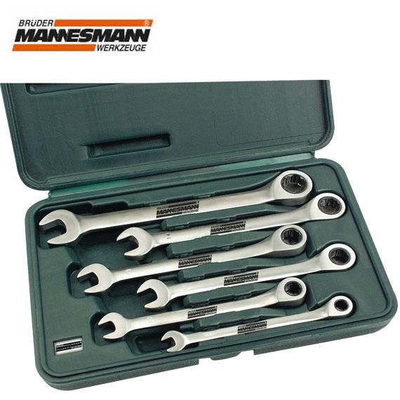 Mannesmann Paslanmaz - Kombine Cırcır Anahtar Takımı (6 Parça, 8-17mm)