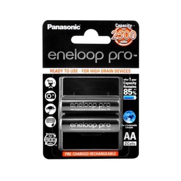 Panasonic Eneloop PRO BK-3HCDE/2BE - 1.2V 2500 mAh - Ni-Mh - AA - 2li Blister
