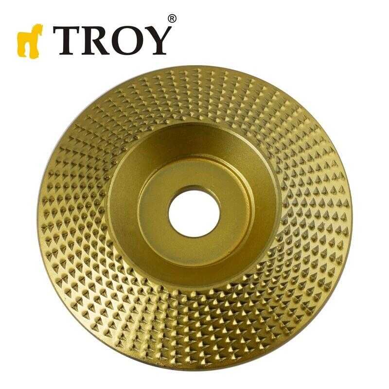 TROY 25072 Avuç Taşlamalar için Ahşap Törpü Diski, Konik