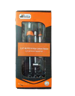 Retta 1/4'' 40 Adet Altı Köşe Lokma Takımı  RLT4002X
