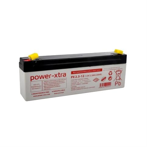 Power-Xtra - FLUKE 4600 Defibrillator / SCHILLER  0997-00-0262 B10665 NP2.3-12FR  / Cardioline AR2100 ECG / WELCH ALLYN  CP10 MAQUET - 12V 2.3 Ah Batarya