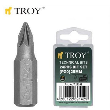 TROY 22211 Bits Uç Seti (PZ2x25mm, 24 Adet)