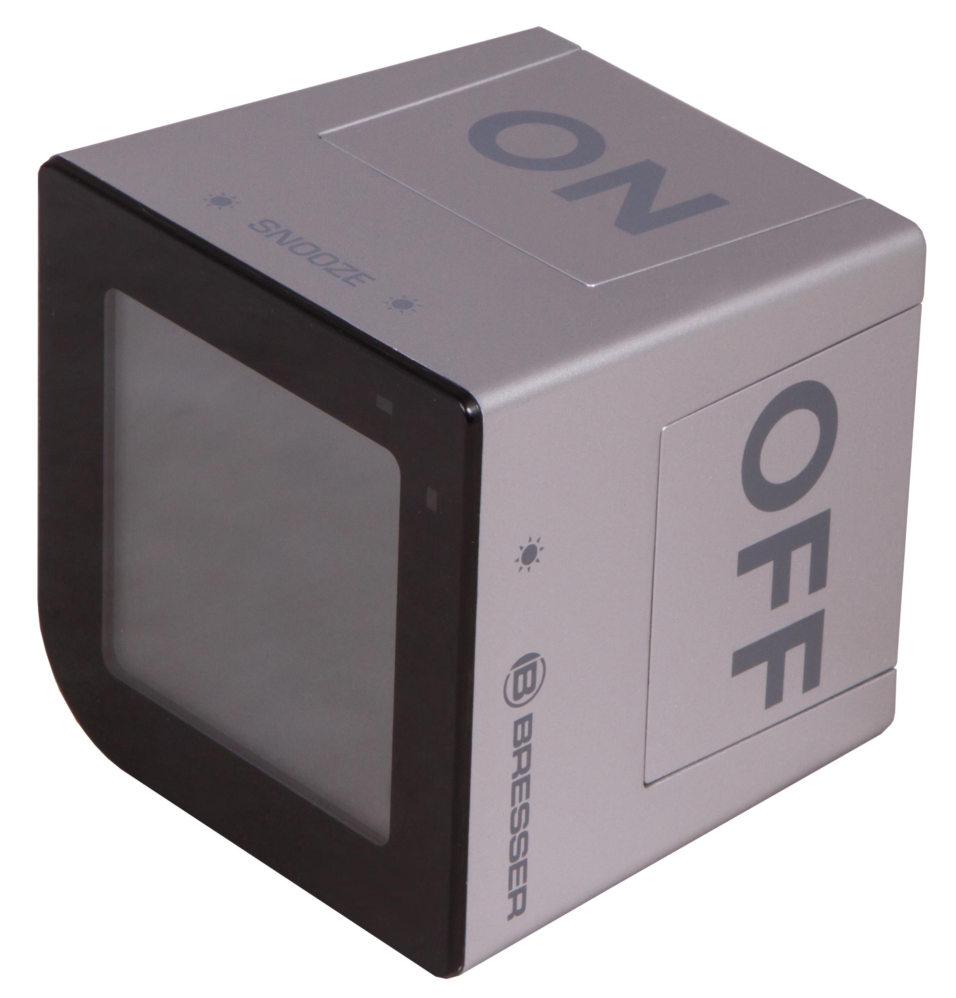 Bresser FlipMe Tabletop Alarm Clock, silver