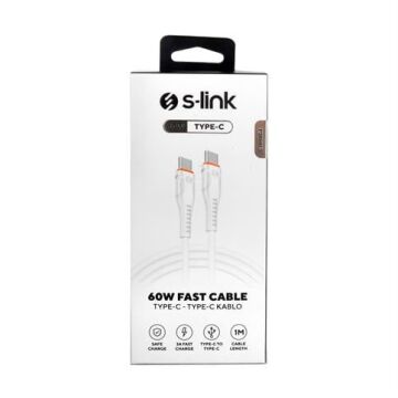S-Link SW-C130 1M 60W Typec To Typec Hızlı Data + Sarj Kablosu