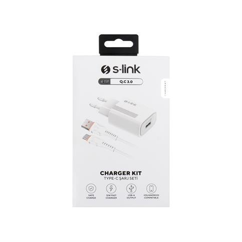 S-Link SL-EC40T Type-C Kablolu 5V 2400MA Şarj Adaptörü