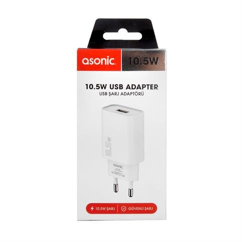 Asonic AS-X220 2.1A Beyaz Ev Şarj Adaptörü