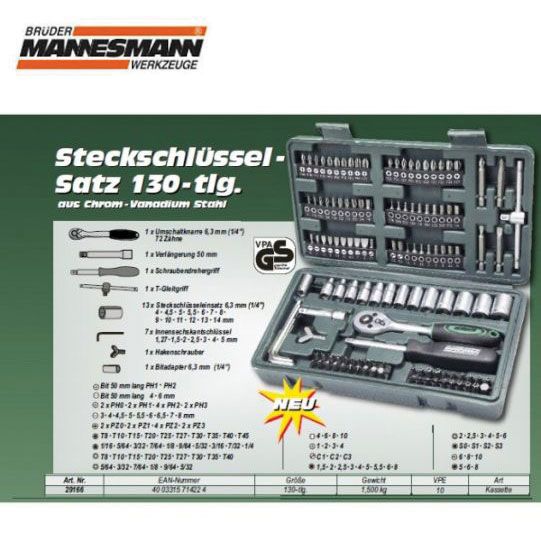 Mannesmann 2065 Lokma Anahtar Takımı (15 Parça, 3/4'')