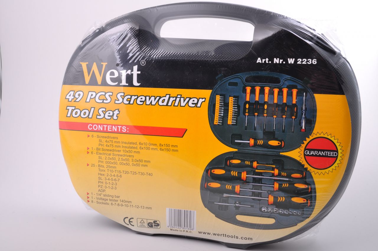 WERT 2236 Tornavida-Bits Uç-Lokma Seti (49 Parça)